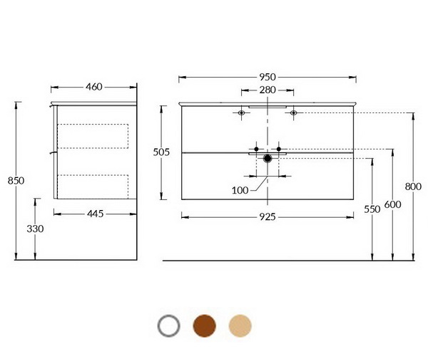 тумба с раковиной KERAMA MARAZZI PIANO 95